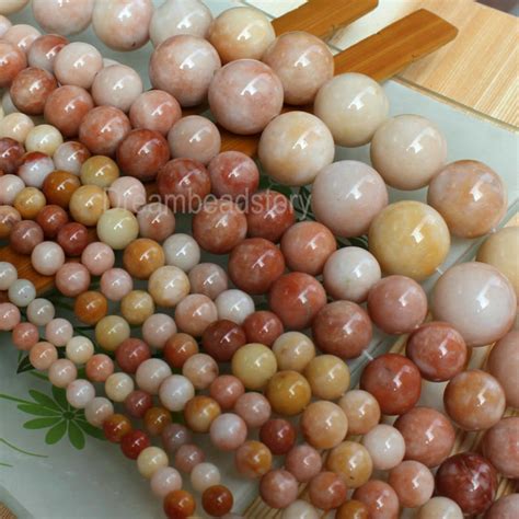 Natural Chinese Golden Jade Beads Round 6 8 10 12 14 16 18 | Etsy