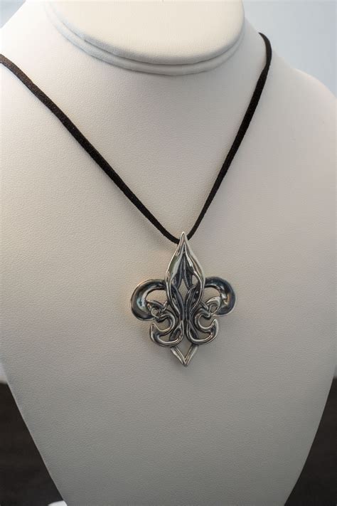 Fleur de Lis Large Celtic Knot Sterling Silver Pendant | Etsy