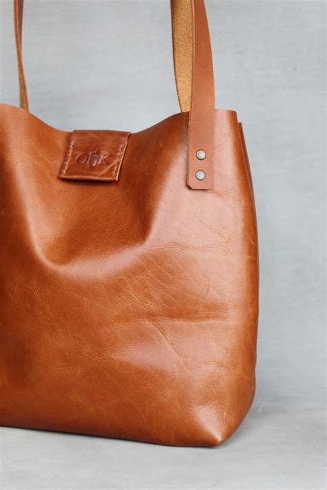soft tote leather bag oak leather
