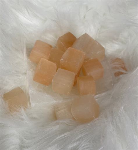 Peach Selenite - Cubes – The Cosmic Exchange