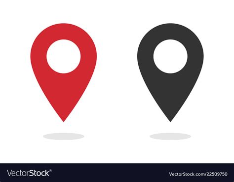 Pin - icon location map red Royalty Free Vector Image