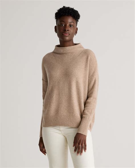 quince mongolian cashmere funnel neck sweater  natural lyst