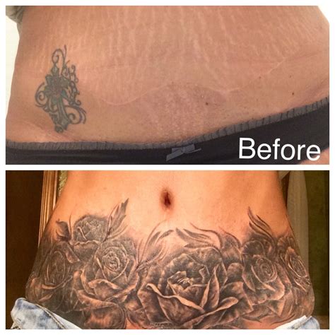 Female Stomach Tattoos To Cover Stretch Marks