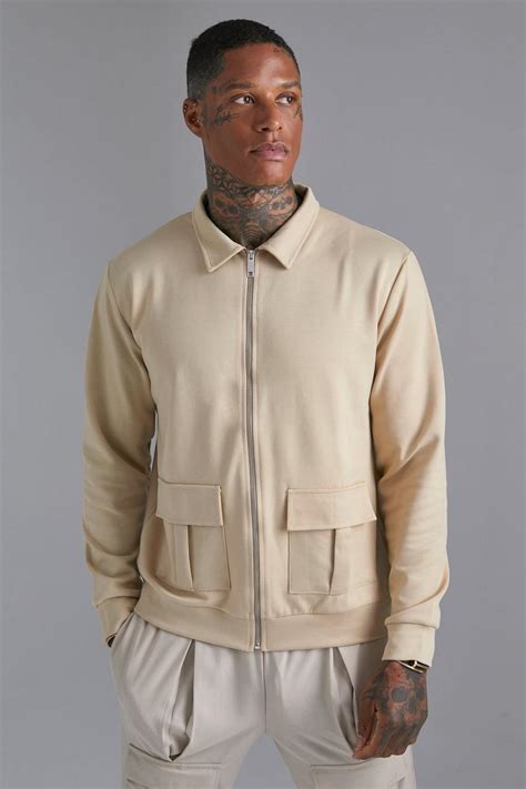 Interlock Cargo Pocket Jacket | boohoo UK