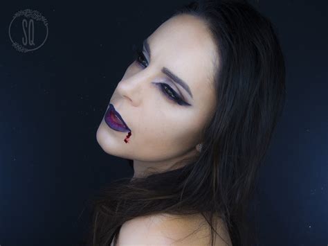 Makeup Vampire Sexy Throw Pillow Beauty Sexy Vampire Girl With