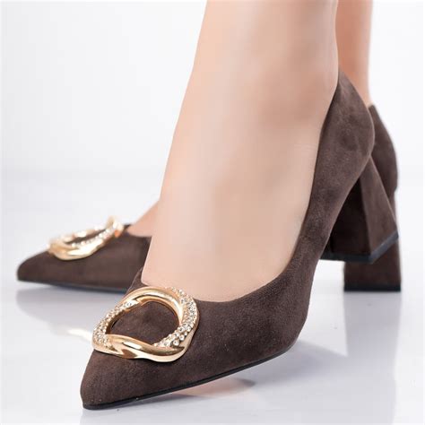 pantofi dama maro din pieie ecologica intoarsa berga