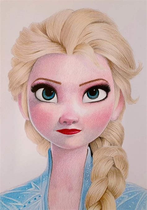 elsa  frozen   pencil drawing  asif rasheed colored