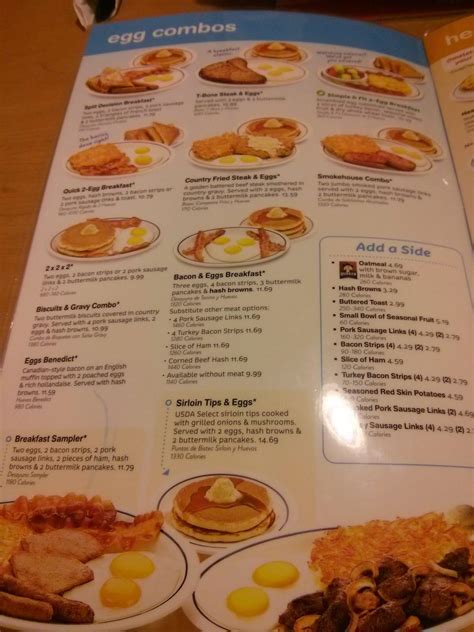 Menu at IHOP restaurant, West Hollywood, Santa Monica Blvd