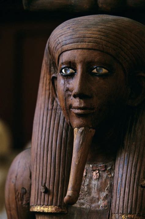 Life sized wooden Ka statue of of King Auibre-Hor with gold leaf and ...