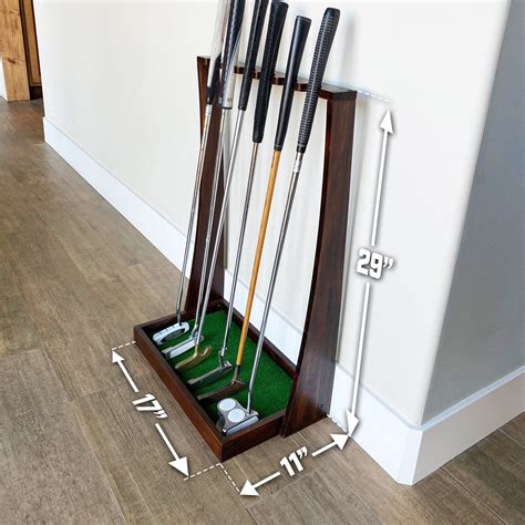 gosports premium wooden golf putter stand holds  clubs playgosportscom