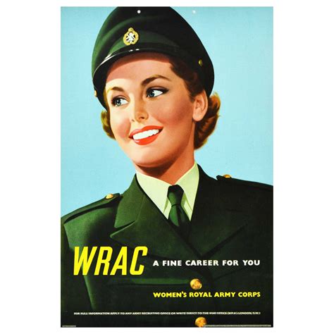 Original Vintage Poster You'll Be Happy in the Wrac Women's Royal Army