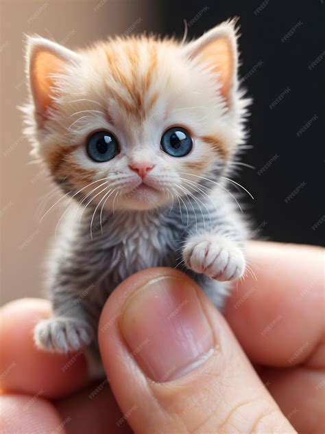 Miniature kitten with humorous face great for memes kitten on finger
