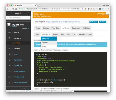 rest api code  generator restdbio