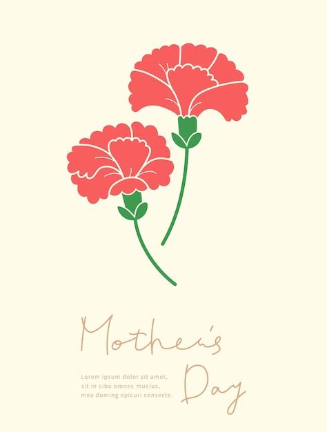 Premium Vector | Mother's Day poster with carnation