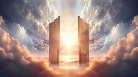 Premium Photo | The gates of heaven cloudy background clouds sunshine ...