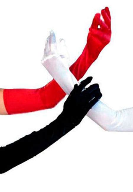 satin elbow length gloves