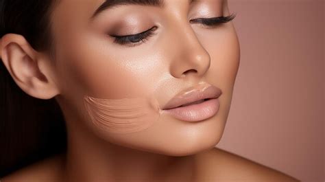 Premium AI Image | woman applying dry cosmetics tonal foundation on the ...