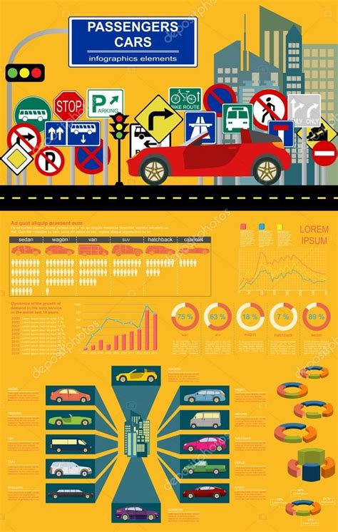 Passenger car, transportation infographics — Stock Vector © A7880S ...
