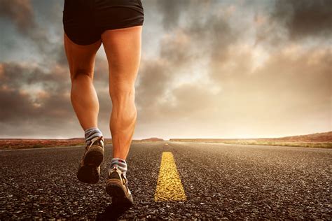 man jogging  running   road