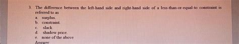 solved   difference   left hand side  cheggcom
