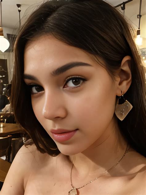 A close up of a woman with a necklace and earrings - SeaArt AI