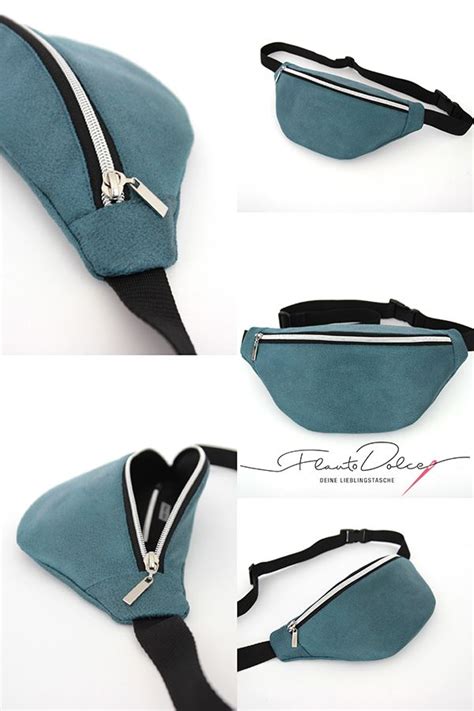 Hipbag/Bauchtasche aus türkisem Kunstleder | Tragetaschen nähen ...