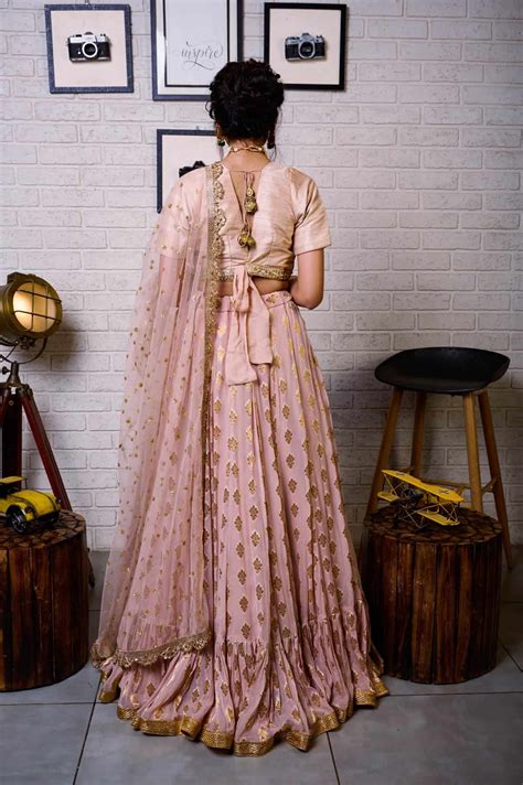 Nude Ruffle Lehenga Set - Priti Sahni