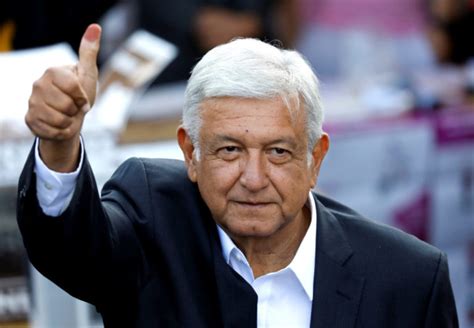 Presidential candidate Andres Manuel Lopez Obrador gestures after ...