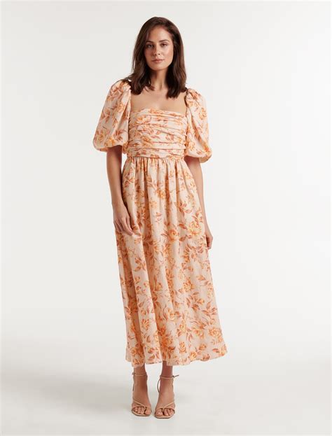 Dream Ruched Bodice Midi Dress - Women's Fashion | Forever New