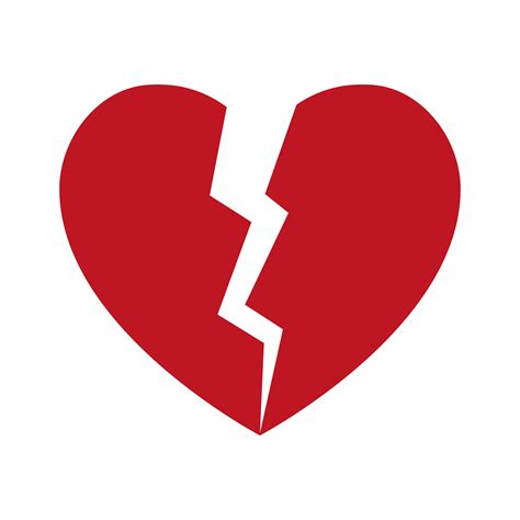 corazon roto rojo aislado ilustracion vectorial plano  vector