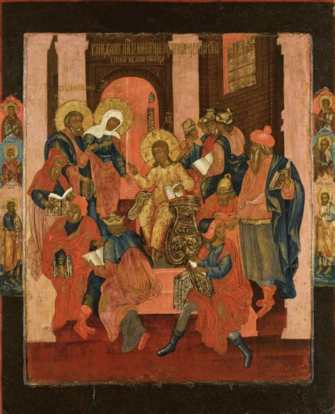 Икона Проповедь Иисуса Христа в храме деревянная икона на левкасе ...
