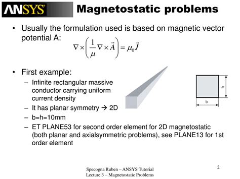 PPT - ANSYS 7.1 TUTORIAL Magnetostatic problems Ruben Specogna A.A ...