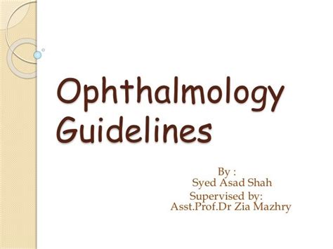 Undergraduate Ophthalmology guidelines