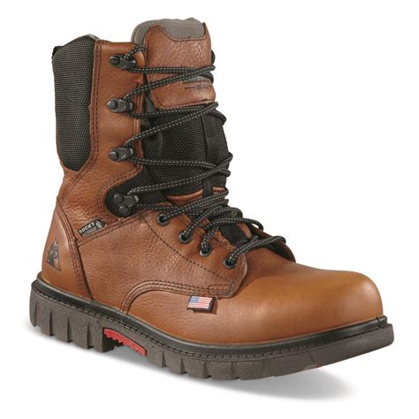 rocky mens worksmart usa  waterproof safety toe work boots
