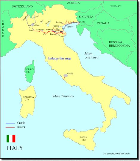 Italy waterways map in 2021 | Waterway, Italy, River boat