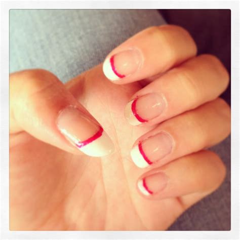 Nailart: french manicure with pink | Manicure, Nails, Nail art