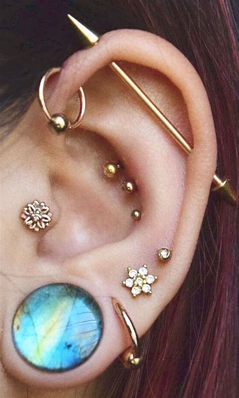 Felicity Crystal Flower 16G Ear Piercing Stud Earring | Ear piercing ...