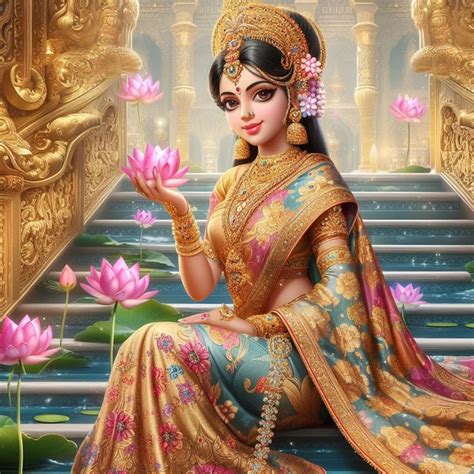shree laxmi shree radha satyug swarg goddess artwork lord krishna