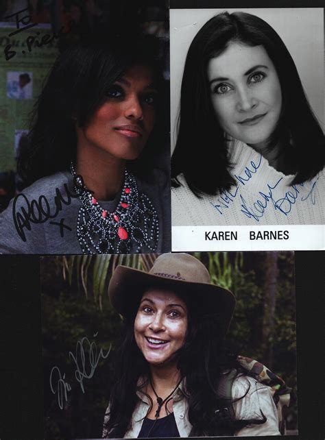 At Auction: Actresses signed collection. 3 6x4inch photos. Karen Barnes