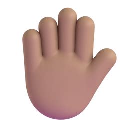 Raised Hand: Medium Skin Tone Emoji on Microsoft Teams Gifs ― 🏽