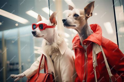 Premium AI Image | Humanlike Anthropomorphic Dogs Wearing Human Clothes ...