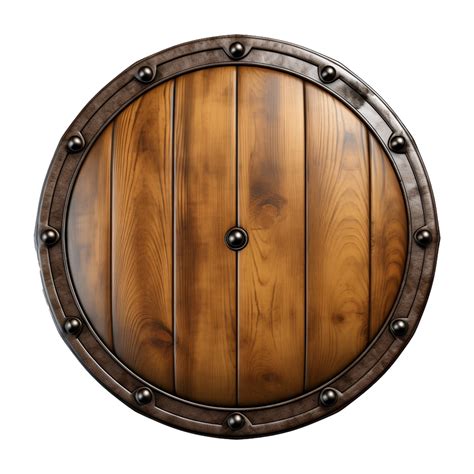 AI generated Round wooden shield isolated on transparent background ...