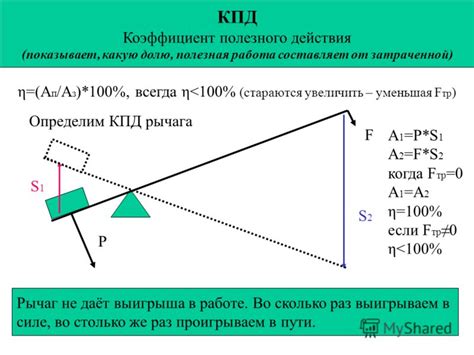 Презентация на тему: "Работа Полезная (А п ) Затраченная (А з ) полная ...