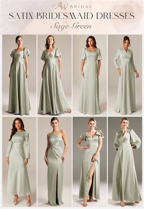 Satin bridesmaid dress-sage green | Bridesmaid dresses dusty sage, Sage