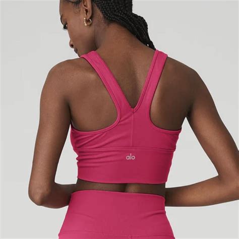 alo womens pink bra depop