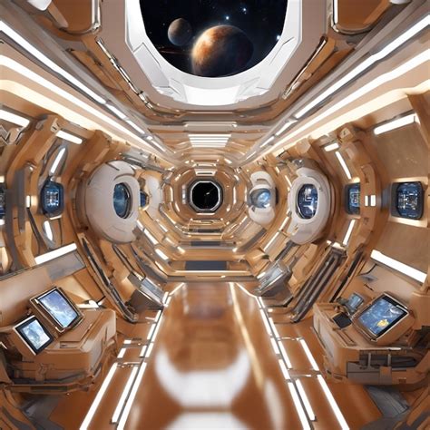 Premium Photo | Create a photorealistic 3D model of a sprawling space ... 