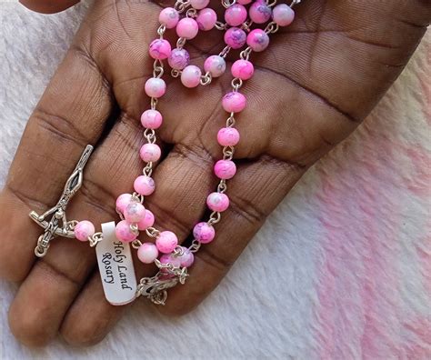 Holy Land Rosary pink – Catholic Online Shop