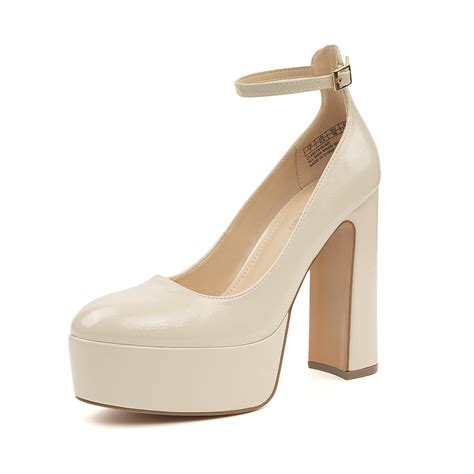JENN ARDOR Platform Heels for Women Chunky Heel Closed Toe High Heels