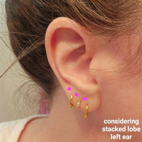 Re: stacked lobe piercings & current setup : r/piercing
