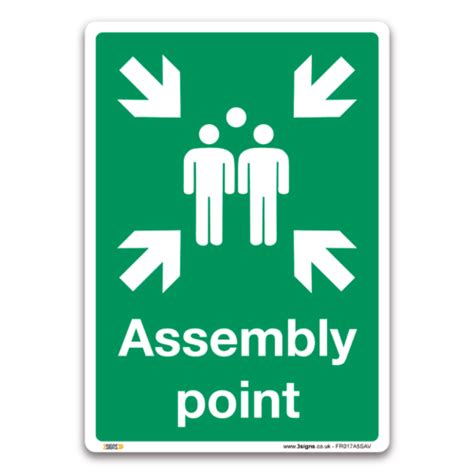 fire assembly point sign medipost  adhesive vinyl   size